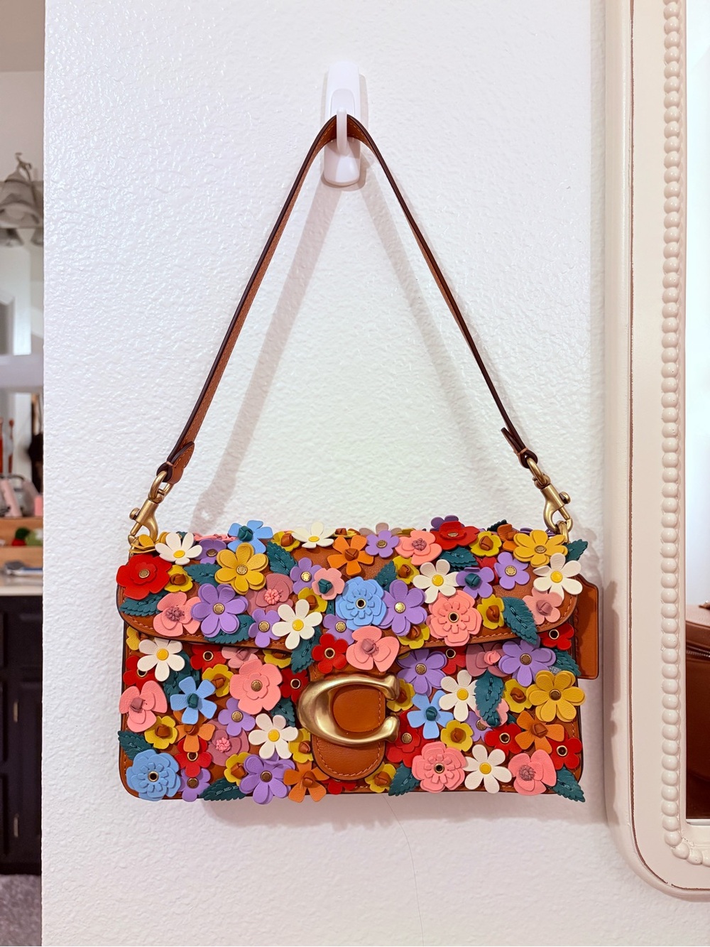 COACH Tabby Shoulder Bag 26 with Floral Applique